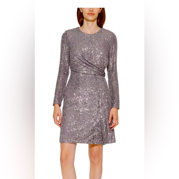 Calvin Klein Women's Long Sleeve Sequin Sheath Cocktail Dress - Picture 1 of 3